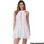 La Blanca Women's High Neck Lace Short Cover Up Dress White B07D76SH16